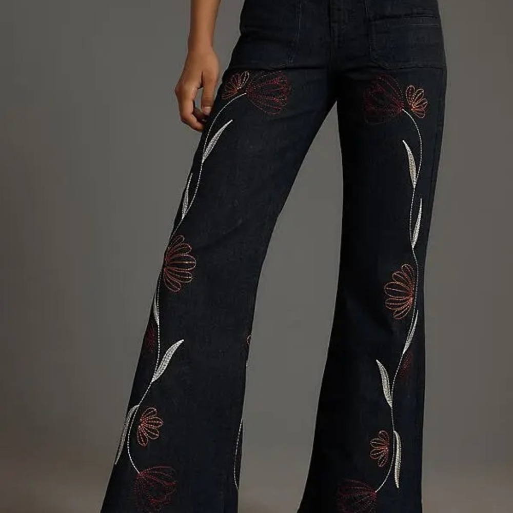 Seventy + Mochi Floral Queenie High Rise Wide Leg Jeans - Picture 8 of 8